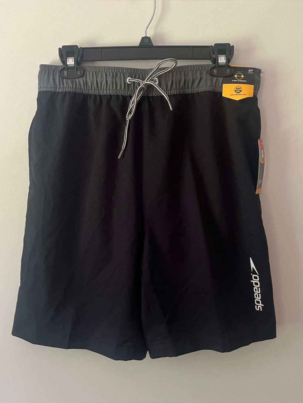 Men's Speedo Swim Trunks Large Black NEW